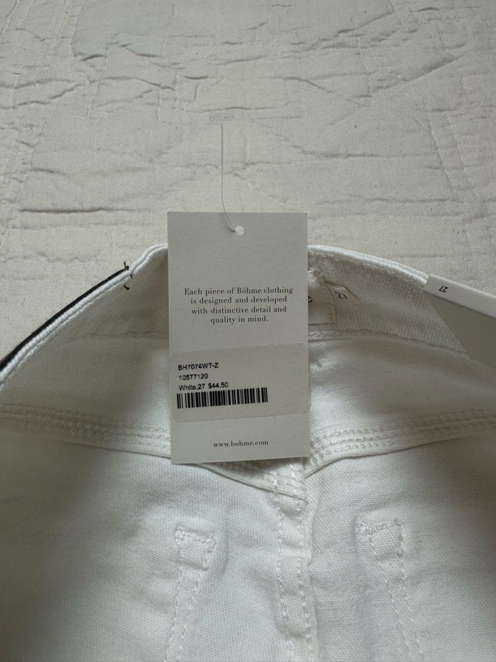 Minimalist White Denim Bermuda Shorts | High-Rise Raw Hem · Bohme NWT - Picture 7 of 9
